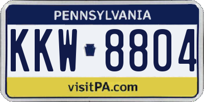 PA license plate KKW8804