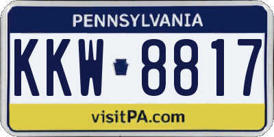 PA license plate KKW8817