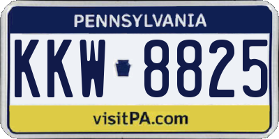 PA license plate KKW8825
