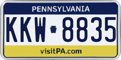 PA license plate KKW8835