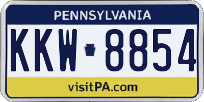 PA license plate KKW8854
