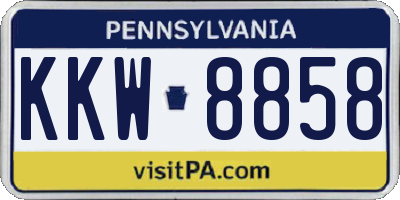 PA license plate KKW8858