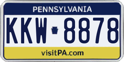 PA license plate KKW8878
