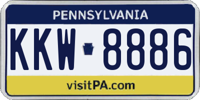 PA license plate KKW8886