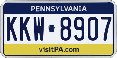 PA license plate KKW8907