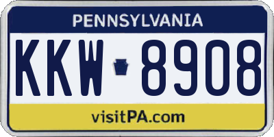 PA license plate KKW8908