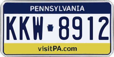 PA license plate KKW8912