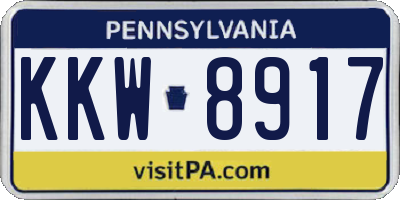 PA license plate KKW8917