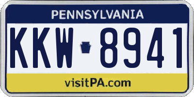 PA license plate KKW8941