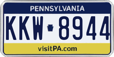 PA license plate KKW8944