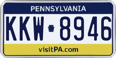 PA license plate KKW8946