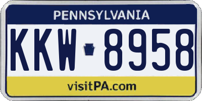PA license plate KKW8958