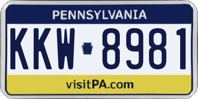 PA license plate KKW8981