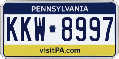 PA license plate KKW8997