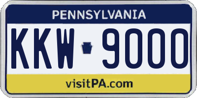 PA license plate KKW9000