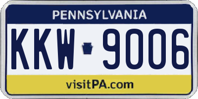 PA license plate KKW9006