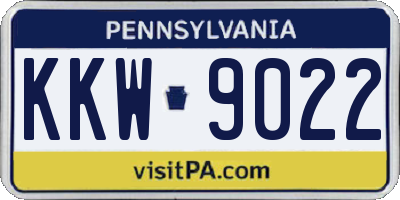 PA license plate KKW9022