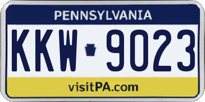 PA license plate KKW9023