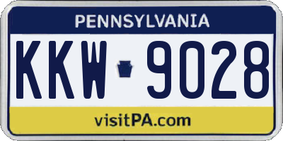 PA license plate KKW9028
