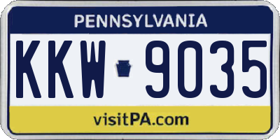 PA license plate KKW9035