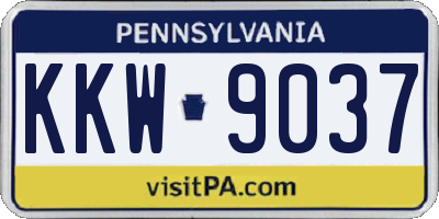 PA license plate KKW9037
