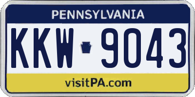 PA license plate KKW9043
