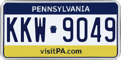 PA license plate KKW9049