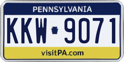 PA license plate KKW9071