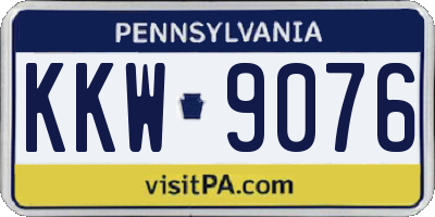 PA license plate KKW9076