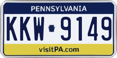 PA license plate KKW9149