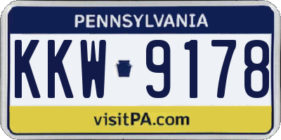 PA license plate KKW9178
