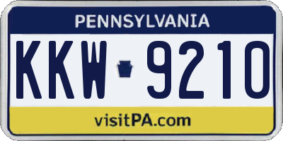 PA license plate KKW9210