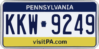 PA license plate KKW9249