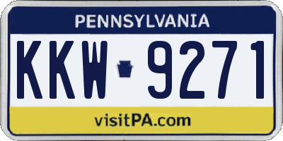 PA license plate KKW9271