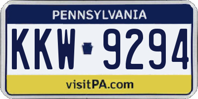 PA license plate KKW9294