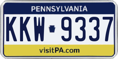 PA license plate KKW9337