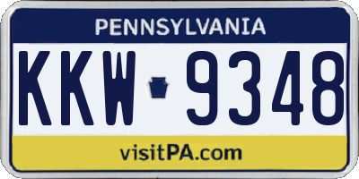 PA license plate KKW9348