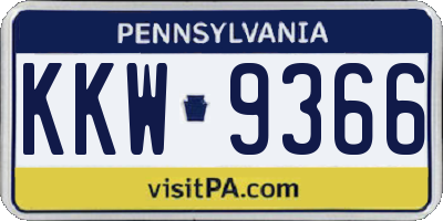 PA license plate KKW9366