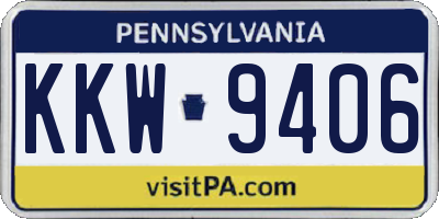 PA license plate KKW9406