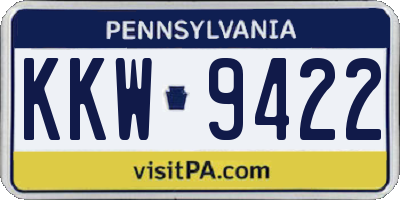 PA license plate KKW9422