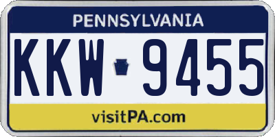 PA license plate KKW9455