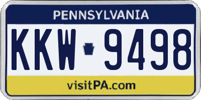 PA license plate KKW9498