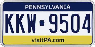 PA license plate KKW9504
