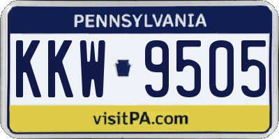 PA license plate KKW9505