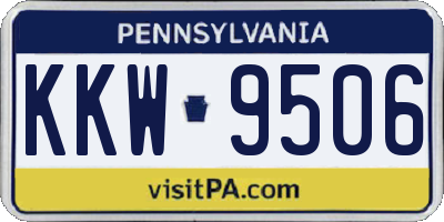 PA license plate KKW9506