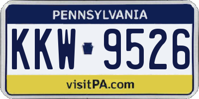 PA license plate KKW9526