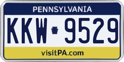 PA license plate KKW9529