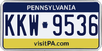 PA license plate KKW9536