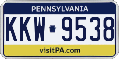 PA license plate KKW9538