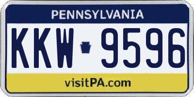 PA license plate KKW9596